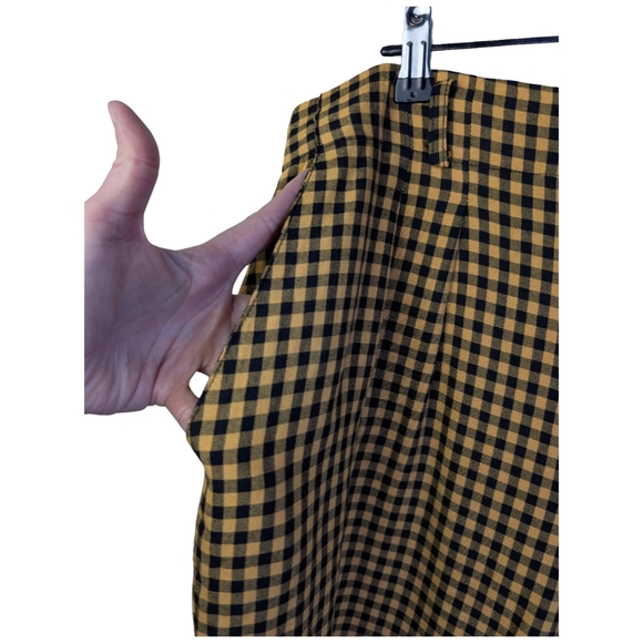 Vintage High Waist Gingham Wide Leg Culotte Shorts | Punk Alt Goth | Size Large - Picture 4 of 8